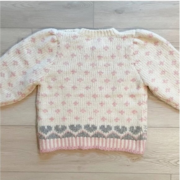 LoveShackFancy Sweater Womens Large Rosie Pullover Milky Clouds Alpaca Wool - Picture 10 of 16